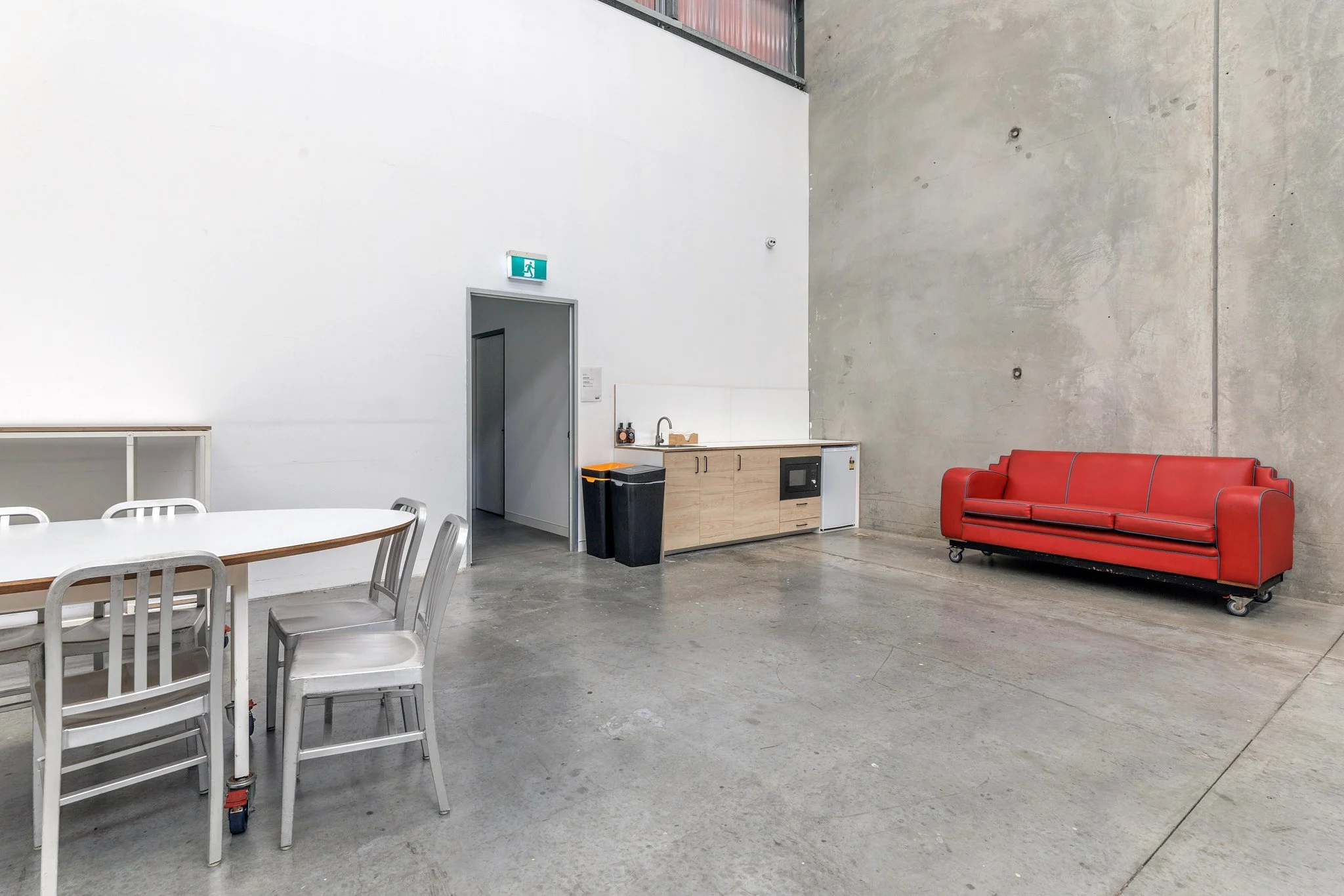 The Front's studio: hair and makeup / stylist area