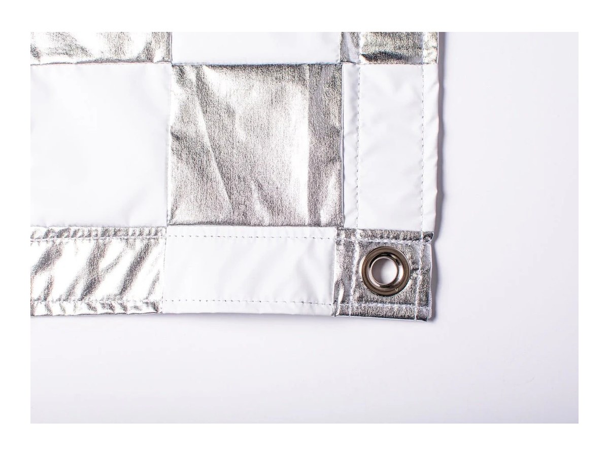 12' x 12' White and Silver Checkerboard Lame TRP