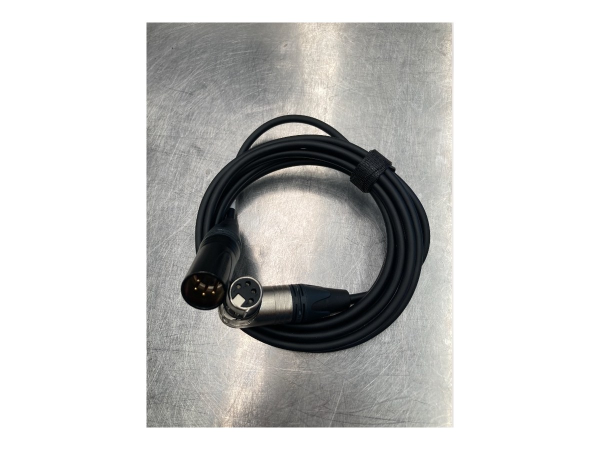 4-Pin XLR Straight Male -> 4-Pin XLR Right Angle Female - 2.5m product image