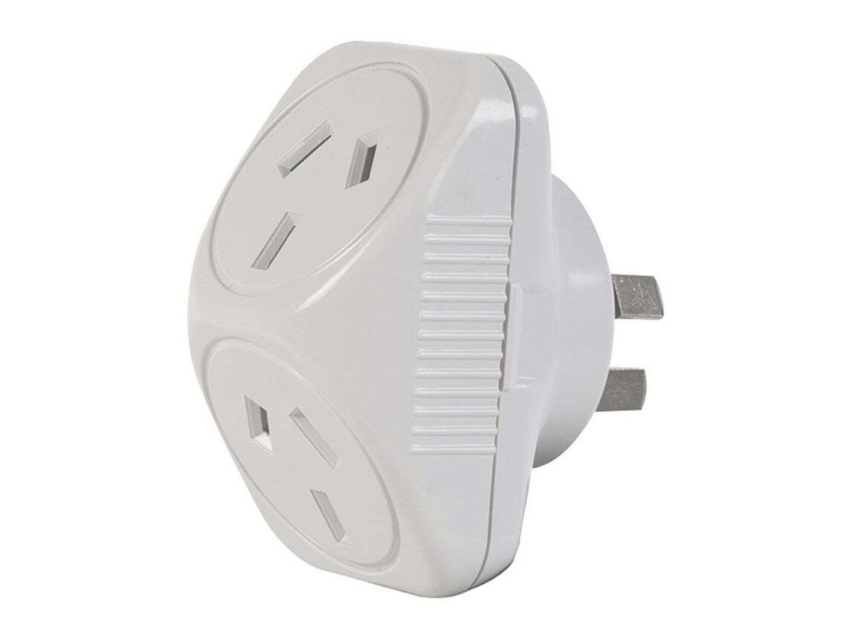 Click White Triangular Double Adaptor product image