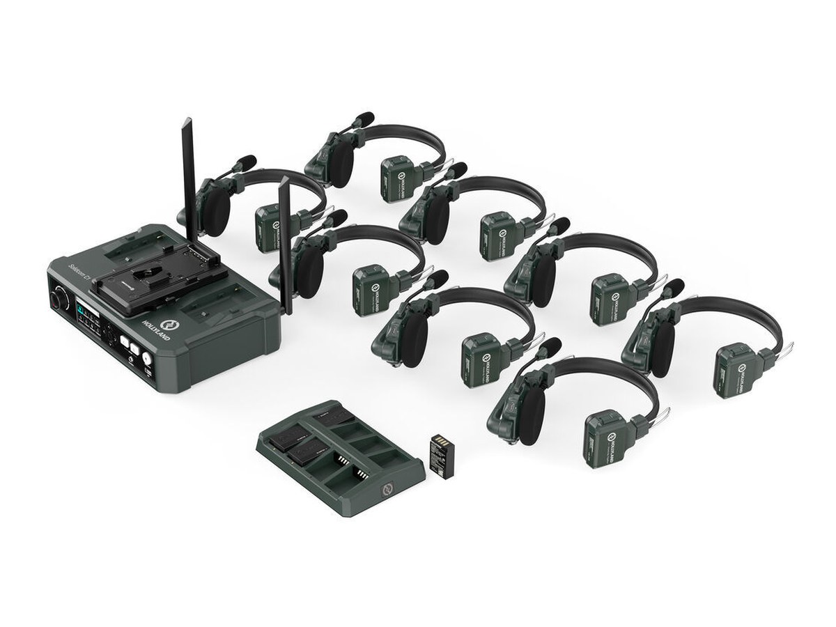 Hollyland Solidcom C1-8S Intercom System with 9 Headsets and HUB Base product image